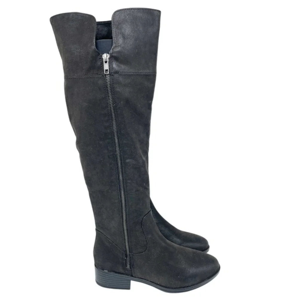 Mia‎ Women's Carsyn Faux Leather Zip Over The Knee Boots Black Size 8.5M